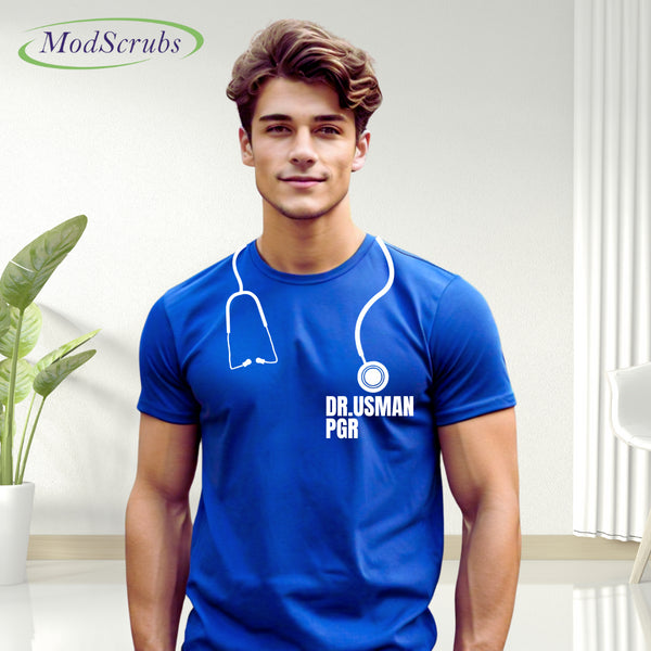 Men Stethoscope Royal Blue Tees