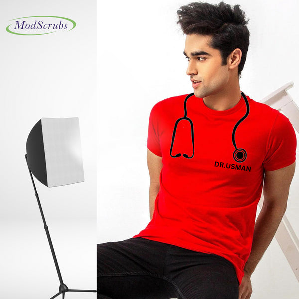 Men Stethoscope Red Tees