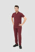 Men's 3-Pocket Zip Placket V-Neck Scrub