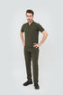 Men's 3-Pocket Zip Placket V-Neck Scrub