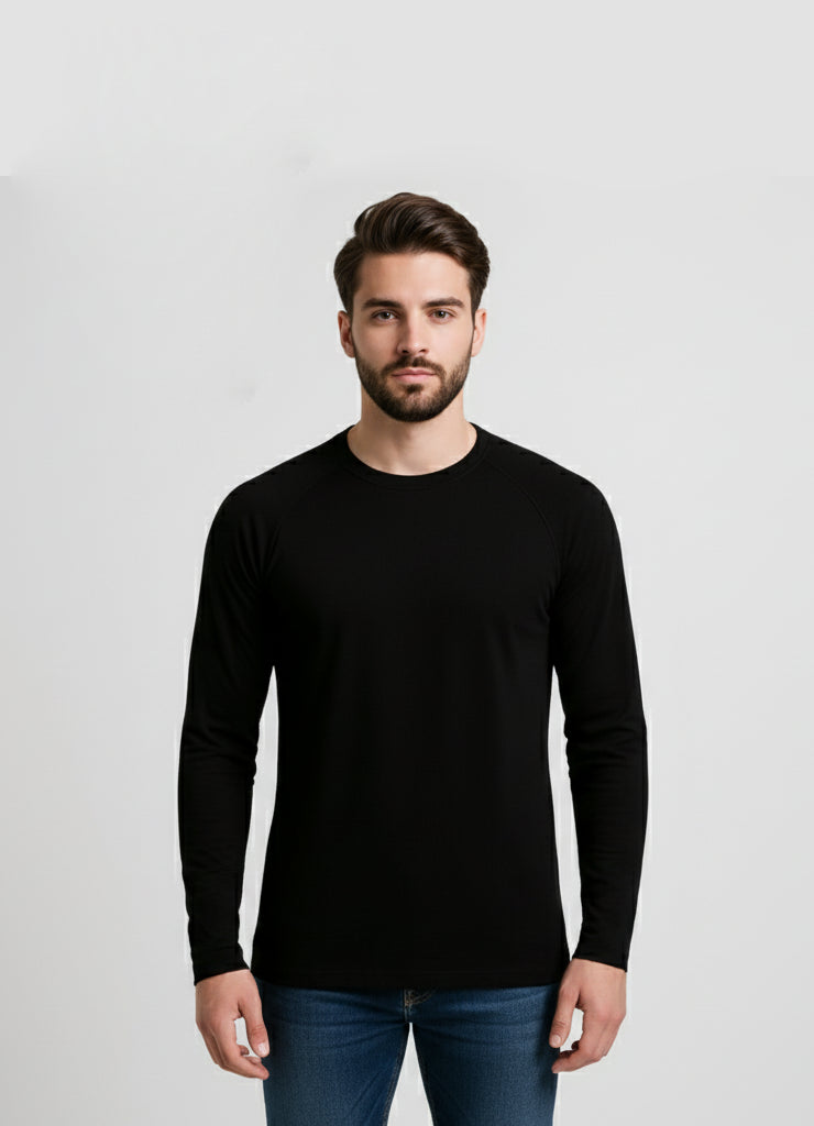Men’s Black Long Sleeve Under scrub Tee - ModScrubs