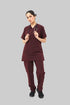 Women-Premium-Stretch-V-Neck-Scrub-Maroon