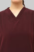 Women-Premium-Stretch-V-Neck-Scrub-maroon-Neck