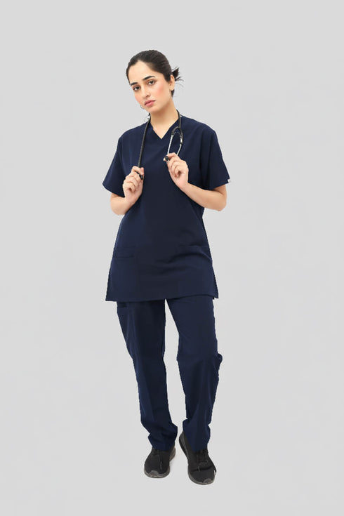 Women-Premium-Stretch-V-Neck-Scrub-navy