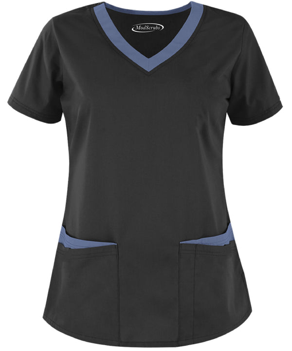 Women's 4-Pocket Rounded V-Neck Scrub