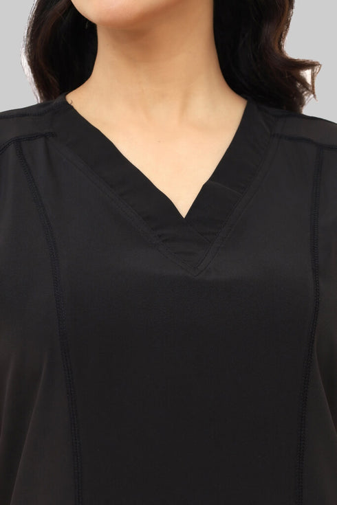 Women_s4-PocketV-NeckScrub_JoggerPants-ModScrubs-Black-Neck