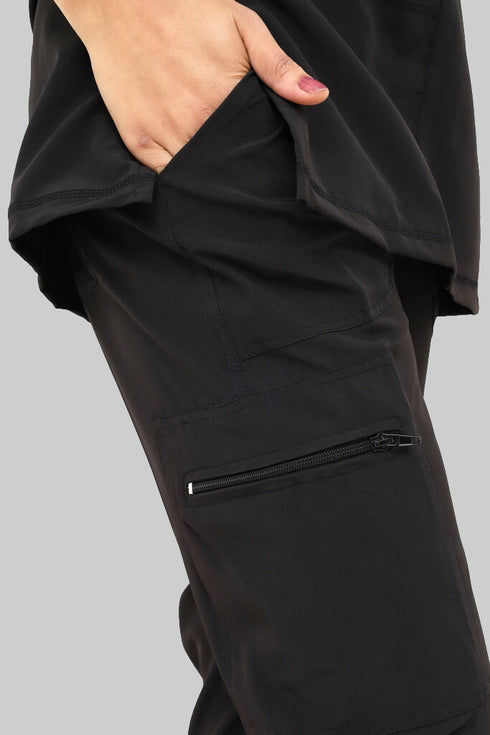 Women_s4-PocketV-NeckScrub_JoggerPants-ModScrubs-Black-jogger