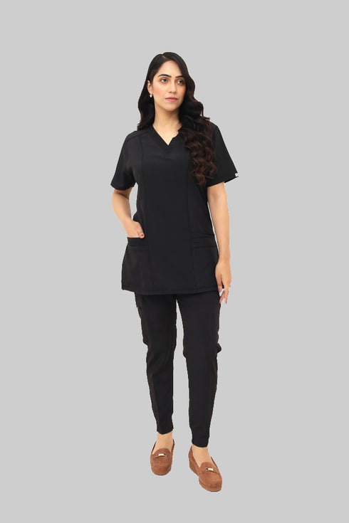 Women_s4-PocketV-NeckScrub_JoggerPants-ModScrubs-Black