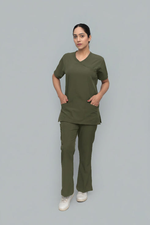 Women_s5-PocketScrubwithBellBottomPants-ModScrubs-olive