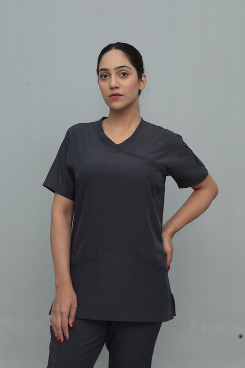 Women's 5-Pocket Scrub with Bell Bottom Pants - ModScrubs