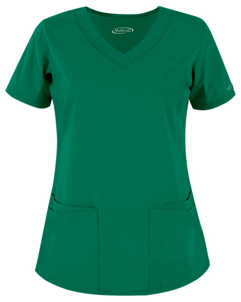 Women's 4-Pocket Rounded V-Neck Scrub