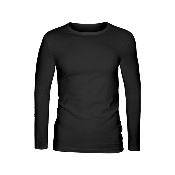 Cotton T-Shirt Men Full Sleeves Black