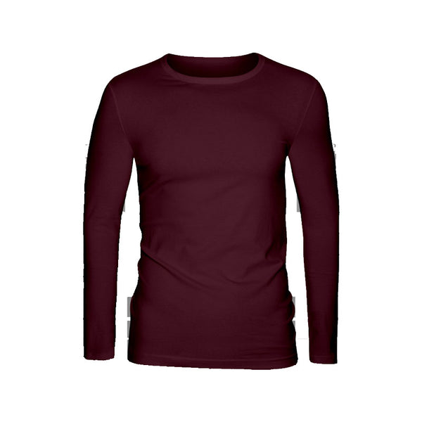 Cotton T-Shirt Men Full Sleeves Maroon