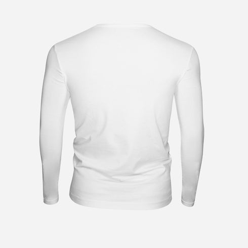 Cotton T-Shirt Men Full Sleeves White