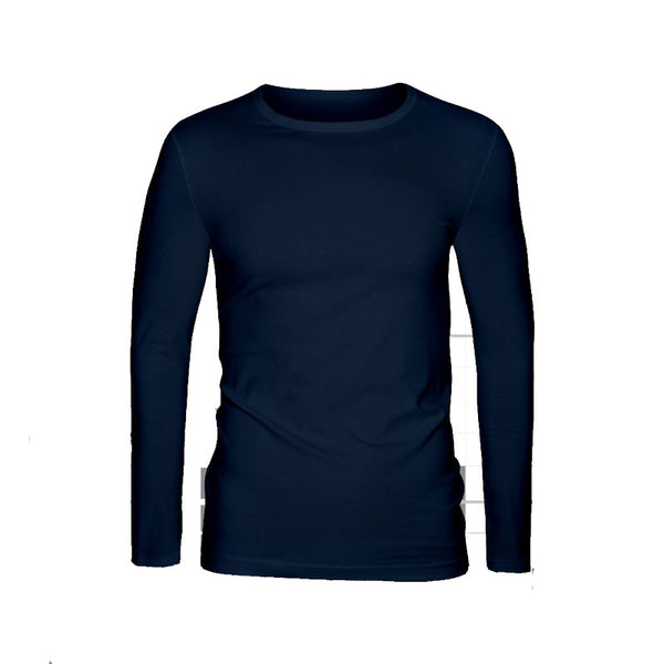 Cotton T-Shirt Men Full Sleeves Navy Blue