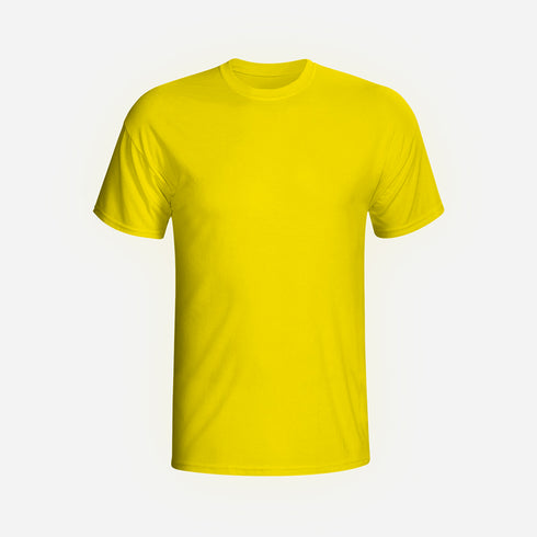 Cotton T-Shirt Men Half Sleeves Yellow